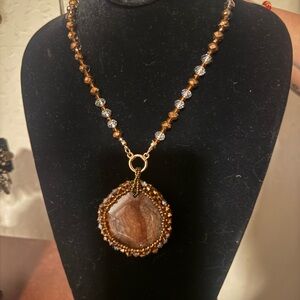 Elegant Brown Beaded Necklace